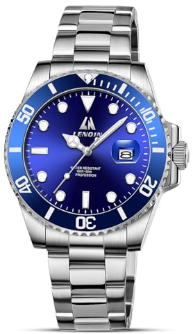 LN LENQIN Orologio Uomo in acciaio inossidabile Casual Orologi da Polso | Orologio Analogico al Quarzo Uomo Sportivo Resistente all'acqua Moda Business Orologio