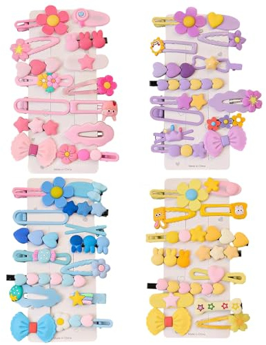 HCliptie 56 pinzas para el pelo para niñas, accesorios para el pelo para niñas, adolescentes, múltiples patrones: corazón, mariposa, flor, estrella, lazo. Paquete de 1 unidad (Paquete de 1)