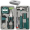 Hi-Spec 25 piezas juego compacto de herramientas para hogar y oficina. Kit básico de reparaciones en maletín portátil con martillo, alicates y destornilladores