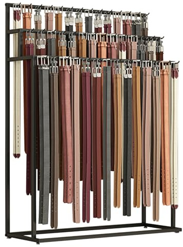 Cintre de Ceinture Monté au Sol, Hommes en Métal Présentoir de Placard Organisateur, Cravates Porte-Écharpe Châles Sac à Main Étagère pour la Vente au Détail de Vêtements