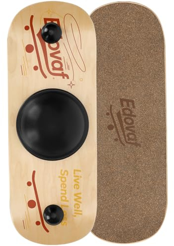 Edovaf 360° Balance Board for Adults & Kids – Wide Wooden Wobble Board for Standing Desk, Snowboard & Surf Training, Portable Home Gym Core Strength Trainer, 400lbs Capacity