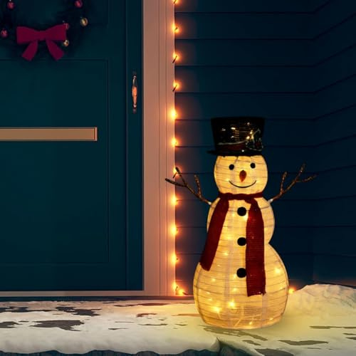 Generico Figura Natalizia Pupazzo di Neve a LED Tessuto Pregiato 60 cm,0.83kg,329759