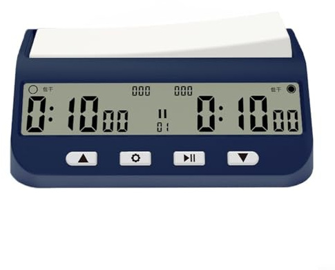 TONIXY Timer professionale per scacchi, con diverse modalità di temporizzazione e funzione di memoria, design compatto in ABS blu scuro per scacchi, partite di scacchi cinesi e scacchi