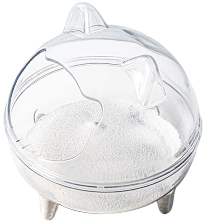 Small Animal Sand Bath Box - Hamster Grooming Container, Clear Cage House | High Capacity Dust Bath Shelter for Gerbil Dwarf Mouse Small Animal Hygiene Cleaning and Comfortable Habitat