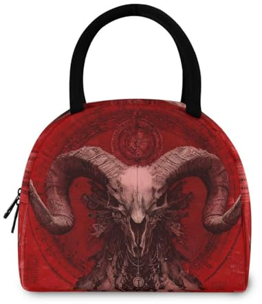 PDZRMY Demon Horn Red Lunch Bag for Women Men Insulated Lunch Box – Fashion Design, Reusable Lunch Tote Bag for Picnic Work