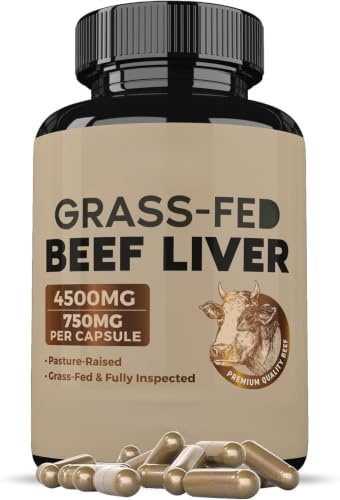 Gräsmatad torkad nötköttsleverkapslar, naturligt järn, vitamin A, B12 för energi