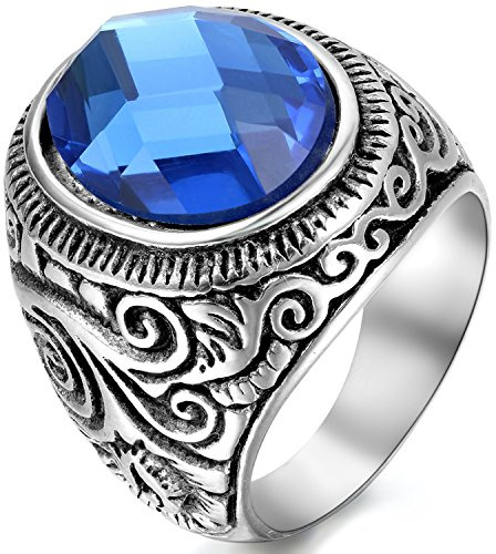 OIDEA Anello Uomo Acciaio Inossidabile Fidanzamento Promessa Matrimonio Argento 27