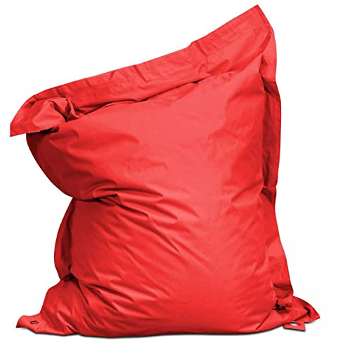 Solys Housse Vide de Pouf de Jardin en Polyester Rouge 140 x 120 cm