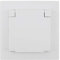 McPower Enchufe con Toma de Tierra IP44 + Marco | FLAIR | 250V~/16A, Enchufe Empotrable en Pared con Tapa Protectora Contra Salpicaduras, Conexión Rápida, Blanco Mate