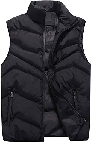 Chaleco Plumas Hombre Chalecos Acolchados Hombre Invierno Chalequillo Chalecos Caballero Gilet Chaleco Acolchado Hombre Chaleco Plumon Guateado Abrigo Sin Mangas Hombres Talla Grande Casual Negro L