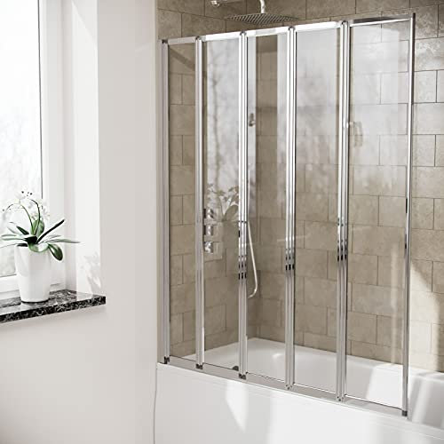 Parga 5 Fold Folding Bath Shower Glass Door Screen Panel