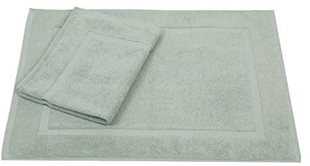 Betz Badvorleger Premium 2 Stück 50×70 cm – Badematte aus 100% Baumwolle (ca. 650 g/m²), saugstark & pflegeleicht, waschbar bis 60 °C, trocknergeeignet – beidseitig nutzbar Farbe heugrün