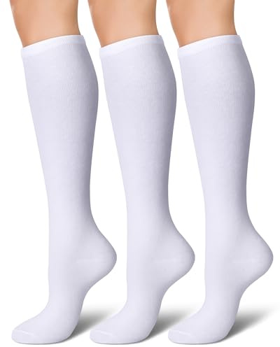 Senker Fashion Women's Knee High Socks Cotton Stockings for Women Long Striped Tube Boot Sock for Casual Outdoor Sport