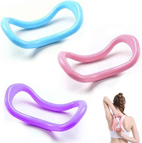 KOMUNJ 3 Stücke Yoga Ring Pilates Pilates Stretch Circle Yoga Ring Fitnessgeräte für das Training Bodybuilding(Rosa, Blau, Lila)