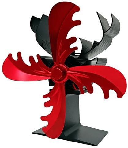 Heat Powered Fireplace Fan - Wood Stove Fan, Christmas Fireplace Fan | Safe Heating Elk Shaped Fireplace Pellet Blower Fan, 4-Blade Thermal Stove Fan for Home
