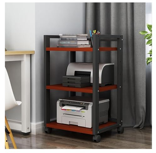SRNSAEB HiFi Rack HiFi Regal Audiogeräte-Rack auf Rädern, Robustes 3- bis 4-stufiges DVD-Speichermedienregal/HiFi-Racks und Ständer für Musikzimmer/Kino/Geschäftsräume, Verstellbarer(D,3 Tiers)