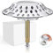 Xinlie Tappo per vasca da bagno 2 in 1, in ottone, contro l'intasamento, tappo per vasca da bagno, diametro 72 mm, adatto per vasche da bagno con distanza tra 3,8 cm e 4,3 cm