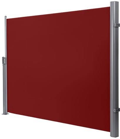 Infällbar sidoskärm för uteplats, integritet, vägg, vattentät, skugga, polyestertyg, rumsavdelare för trädgård, terrass, utomhusbruk (170 x 400 cm)