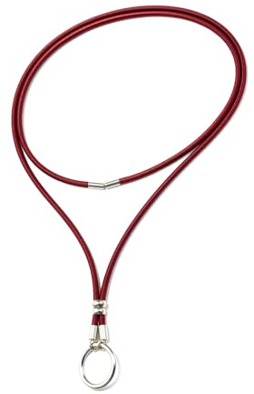 FERALIAH Collar choker extensible con anilla mágica en plata 925 – cordón de seda satinado ajustable de gargantilla a collar largo – ideal para colgantes. (GRANATE)