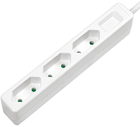 LogiLink LPS229 3-fach Steckdosenleiste (Eurobuchse - CEE 7/16) mit Kindersicherung Weiß