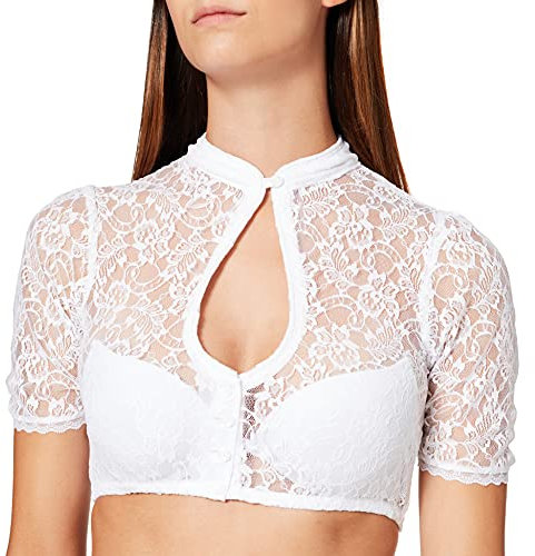 Stockerpoint Damen Marita Trachtenbluse, Weiß (Weiss Weiss), 36