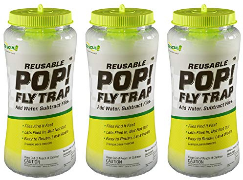 RESCUE! POP! Fly Trap – Large Reusable Fly Trap for Outdoor Use - 3 Pack