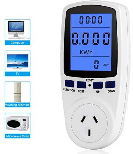 Summer Enjoyment Electricity Usage Monitor, Watt Electrical Usage Monitor Power Meter Plug Home Energy Watt Volt Amps KWH Consumption Analyzer for Energy Saving
