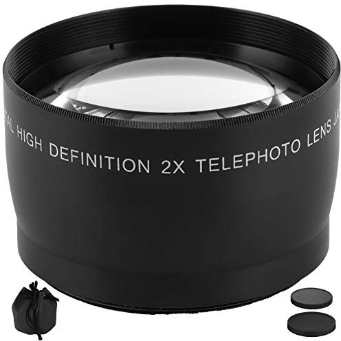 Mxzzand Lente telefoto con cámara teleconvertidora de Vidrio óptico para Lente de cámara con diámetro de Filtro de 55 mm / 2,2 Pulgadas