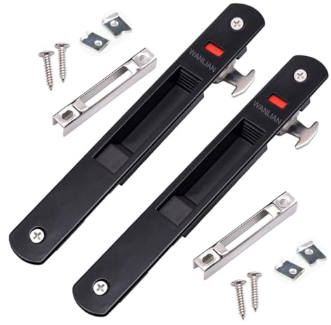 WANLIAN 2 serrature per porta scorrevole, moderna e semplice, per porte mobili in vetro, per tutte le porte e finestre mobili