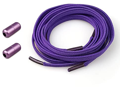Polly Online Elastic No Tie Shoelaces with Metal Buckes One Size Fits All Adult and Kids Shoes (Purple)