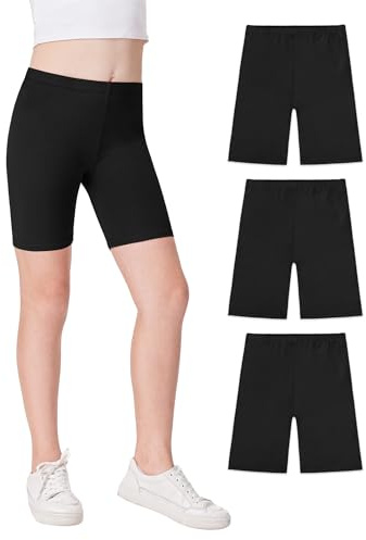 JOCMIC Girls Cycling Cotton Breathable and Safety Shorts for Summer Sports Gym Dance 3 Pack 5-12 Years