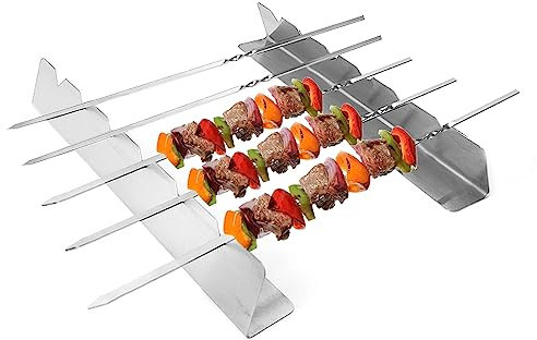 Brochetas de La Parrilla Soporte, Pinchos Barbacoa Soporte, Brochetas de Kebab, Pinchos Barbacoa, Brochetas de Barbacoa de Acero Inoxidable, Set de Brochetas Barbacoa