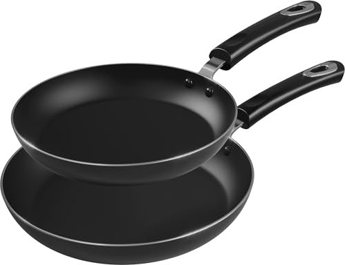 KICHLY Set mit 2 Antihaft-Pfannen Induktion 2 Stück 9,5 Zoll und 11 (Schwarz)