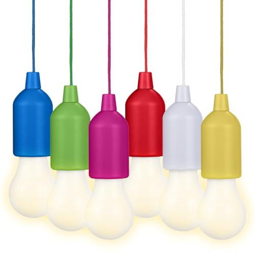 Valiant Fun Hanging LED Rope Lights - 6-Pack - Battery Powered, Warm White