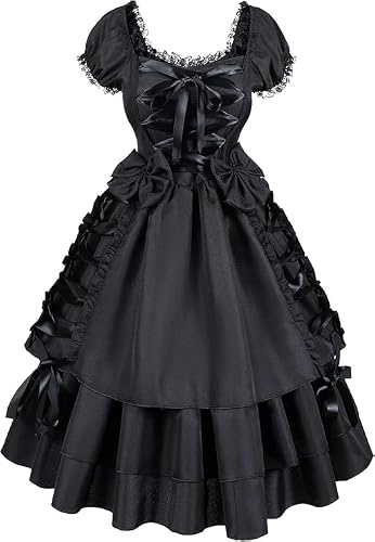 Gotisk Lolita-klänning för kvinnor, klassisk snörning, Lolita-klänning, gotisk och maskeraddräkt