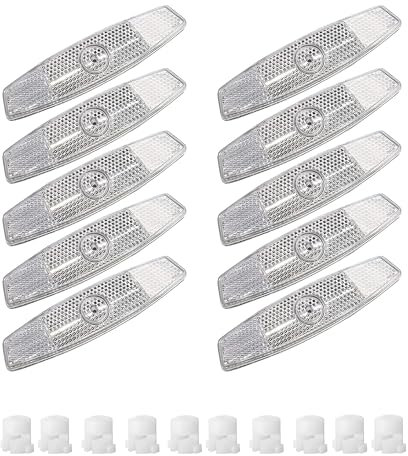 Bamyli 10 Stück Speichenreflektoren Fahrrad Kinderwagen Reflektoren Speichenreflektoren Fahrrad Kinder Reflektorband Fahrrad Speichenreflektoren für Mountainbike, Rennrad, mit Schnalle(Weiß)