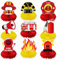 ZABARE 9 Stück Feuerwehr Party Deko Tischdeko Kindergeburtstage Feuerwehr Tischaufsätze Feuerwehrhelm Feuerwehrauto Bienenwabe Mittelstücke Dekoration für Mottoparty Geburtstagsparty Jungen