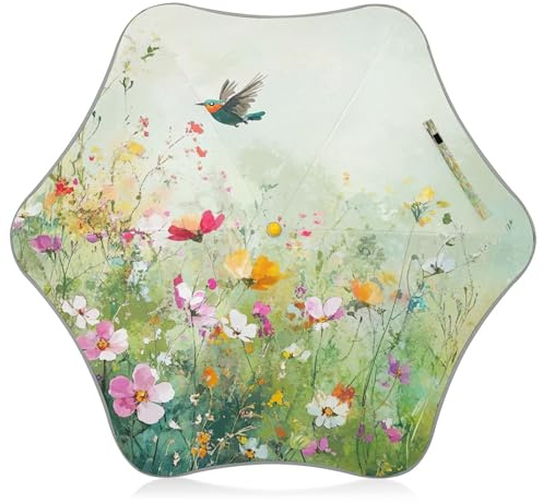 Joitme Färgglada vildblommor söt fågel barnparaplyer, mode barnparaply, barn pinne paraply Upf50