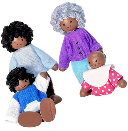 Qsvbeeqj Bambole Di Legno Multigenerational Giochi Di Ruolo Bambole Famiglia Con Braccia E Gambe Per Bambini Case Di Bambole In Legno Con Vestiti Colorati