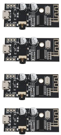 YINETTECH Módulo Reproductor de Audio MP3 Inalámbrico Bluetooth 4.2 USB MH-M28 de 5 V con Puerto de Audio de 3,5 Mm (4 Unidades)