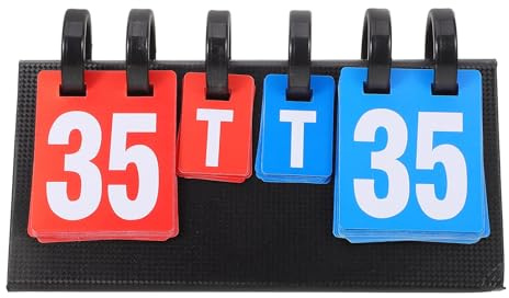 BELLIFFY Marcador Deportivo Portátil de PVC Tablero Flip para Puntuación Baloncesto y Tenis de Mesa Compacto y Duradero para Competiciones al Aire