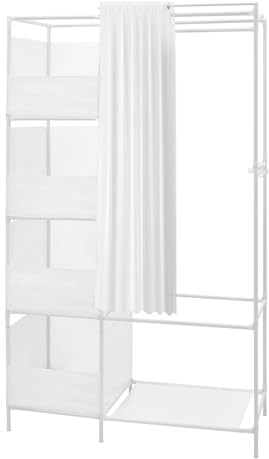 SUNNYNEST Fabric Wardrobe Portable Wardrobe for Bedroom Clothes Rail with Non-Woven Fabric Cover Clothes Storage Organiser 169 * 102 * 43CM Metal Frame White