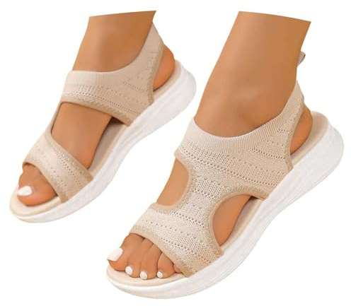Sandalias Mujer Verano Ortopédicas Comodas Deportivas Sandalia Cuña para Caminar Zapatos con Punta Abierta Antideslizantes Transpirables Lavable 35-43