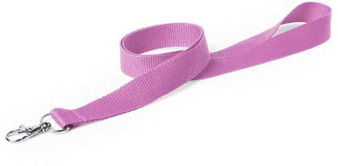 Siglo XXI Lanyards Rosas para Acreditaciones (Pack de 10) | Cinta de Cuello con Mosquetón Metálico para Tarjetas e Identificadores Cordón Resistente para Eventos, Oficinas, Ferias y Llaves