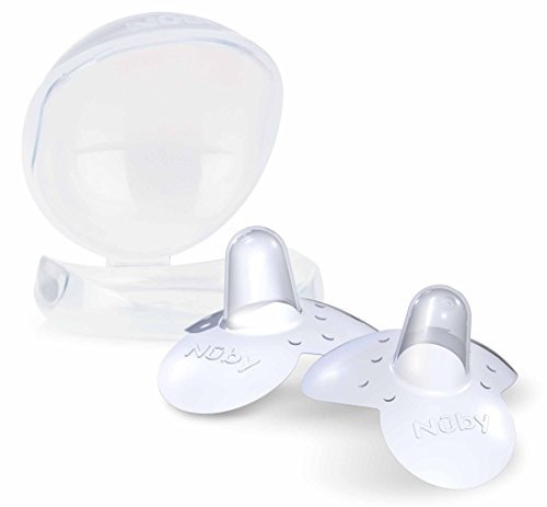 Nuby - 2 Still-Brusthütchen - Stillhütchen aus Silikon mit Box - Transparent