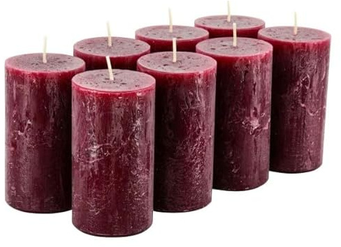 Klocke ljus rustika blockljus – 8 stycken – vaxljus/rustickljus/adventsljus jul (gammelrosa, standard: Höjd 11 cm/Ø 6 cm)