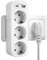 Ladron Enchufes Multiple 3 Tomas USB C, Pared con 3 Clavija Schuko y 2 USB Puertos,Alargador con Cargador,Adaptador Triple Portátil Protección Infantil,Blanco
