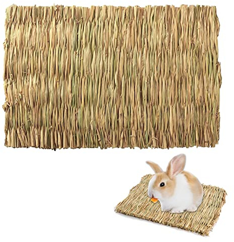 Tappetini in Erba Coniglio, Tappetino in Erba per Piccoli Animali, Tappetino per Erba in Criceto, Tappetino in Erba Intrecciata Naturale Bunny Chew Toys, per Criceti, Conigli, Porcellini D'India