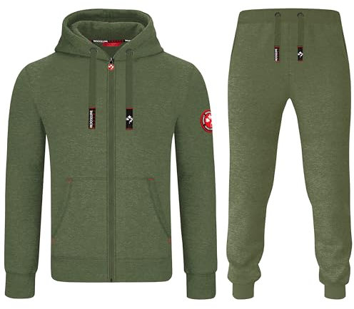 MOOSELINE Herren Jogginganzug Trainingsanzug Sportanzug (XL, Olive)
