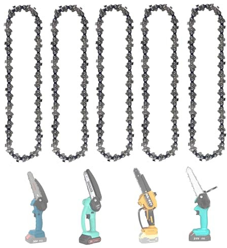 WIRSHO 5 Stk. 6 Zoll Kettensäge Kette | 1/4 LP | 1.1mm (0.043) | 37 Antriebsglieder | Sägekette für 15 cm (6) Führungen | Ersatzkette für Mini Kettensäge in Gartenbaum Landwirtschaft Schneiden